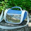 Bolsa Transportadora para Pássaros Pequenos para Uso Externo com Janela de Visão Clara, Furos de Ventilação e Alça Dupla (Mão/Ombro)