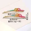 Grampo de Cabelo Colorido Geométrico da Moda com Strass, Presilha Redonda para Meninas, Acessório de Cabelo para Parte de Trás da Cabeça