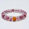 [Fei Xin Qi Yuan] Pulseira de Flor de Cola Amarela de Cristal Natural Feminina Mais Fácil de Combinar Cristal Cristal Branco Presente Atacado de Cristal