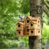 Casa para pájaros de exterior, casa para 10 pájaros, casa para pájaros familiar con capacidad para 10 pájaros, casa para pájaros decorativa para jardín y patio