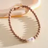 Collar de Cadena de Acrílico con Perlas Dopamina Europeo y Americano, Cadena para Clavícula Dulce y Única a la Moda, Joyería de Nicho de Alta Gama para Mujeres