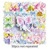 50 graffiti originales pintados a mano mariposa personalidad pequeño fresco sin infracción taza decorativa equipaje funda para teléfono móvil pegatinas