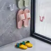 Nuevo Estante para Chanclas de Baño, Estante de Drenaje para Baño Montado en la Pared sin Taladro, Estante de Almacenamiento Multifuncional para el Hogar