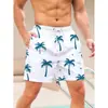 Shorts de Praia Masculino 3D Digital Estampado, Solto, Reto e Respirável para Uso ao Ar Livre