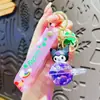 Chaveiro de Garrafa com Óleo Flutuante Sanrio Desenho Animado Pequeno Avião Carro Fofo Coolomi Estudante Mochila Pingente Presente