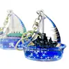 Chaveiro Vela Azul Série Oceano Infundido com Óleo Pingente Criativo de Areia Líquida Acrílica Acessório para Alça de Bolsa Presente