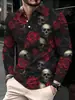 Halloween 2026 Comércio Exterior Novo Estilo Masculino Tendência Personalidade Gola Lapela Manga Longa Camisa POLO Festa de Festival Top de Personalidade