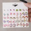 Amazon Lindo Conjunto de Pendientes de Animales de Aleación de Nicho Pendientes de Corazón Oso Conejo Exquisitos Pendientes Pequeños para Mujer
