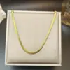 Popular Cadena de Hoja de Acero de Titanio Estilo Minimalista de Moda Pulsera Hueso de Serpiente Plana de Oro de 18 Quilates para Mujeres Ins Celebridad de Internet Collar de Moda Joyería