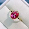 Atacado de Fábrica Popular Anel de Topázio Rosa Natural Prata S925 Cravejado Pedra Principal 8*10 Fábrica de Joias Venda Direta