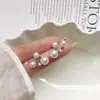 Brincos Assimétricos Geométricos de Pérola Estrelados, Luxo Vintage, Brincos de Tarraxa Elegantes de Nicho de Ponta, Acessórios de Orelha Versáteis