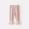 Conjunto de Camiseta con Muñeca de Conejo Floral Dulce de Primavera para Bebés y Niños Pequeños, Conjunto de Dos Piezas para Niña con Top y Leggings de Moño