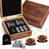Conjunto de Taças de Vinho de Madeira para Whiskey Amazon 304 Pedras de Gelo para Vinho Conjunto de Vinho de Luxo Taça Dupla Conjunto de Caixa de Madeira