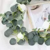 Enredaderas de Eucalipto de Seda Artificial Transfronterizas, Plantas Verdes Moldeadas por Inyección para Decoración de Interiores, Arreglo de Escena para Trepar Paredes y Colgar, Nuevos Productos