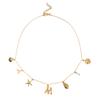 Collar de Letra Dorada Transfronterizo Europeo y Americano Concha de Playa Estrella de Mar Surf Cadena Clavícula Moda Bohemio Cadena con Colgante
