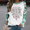 Sudadera de Manga Larga con Cuello Redondo para Mujer, Estampado 3D Retro Europeo y Americano, Serie Atrapasueños, Otoño/Invierno 2024