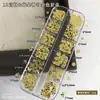 Set de 12 piezas de accesorios para decoración de uñas de flor dorada y plateada, nuevo producto de comercio exterior transfronterizo, flor de cinco pétalos, rosa, tachuelas, diamantes de imitación, accesorios pequeños