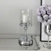 Portavelas de Metal y Vidrio Adornos Cena a la Luz de Velas Adornos de Mesa Sencillo Moderno Ceremonia de Boda Accesorios de Boda Decoración de Habitación Modelo