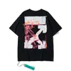 Atacado Dropshipping Camisetas de Manga Curta com Design de Marca da Moda, Gradiente de Flecha Dissolvente, Estilo Tinta Salpicada Céu Estrelado, Roupas de Casal