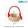 Cesta de Florero Roja de Mimbre Portátil Transfronteriza, Cesta de Ratán, Cesta de Empaque para Tienda de Regalos Souvenir, Cesta para Arreglo Floral de Floristería del Día del Niño