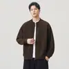 Chaqueta de hombre de moda con cuello de béisbol 2026 primavera/otoño nueva versátil con cremallera simple casual cárdigan sudadera al por mayor
