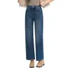 Pantalones Vaqueros Retro de Cuatro Estaciones para Mujer 2026 con Tejido Elástico en Cuatro Direcciones, Lavado de Alta Resistencia, Pantalones Rectos Adelgazantes y que Alargan la Figura