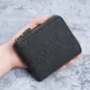 Cartera corta con cremallera para hombre, piel sintética PU, múltiples ranuras para tarjetas, tarjetero integrado, cartera casual de negocios 80% de descuento, cartera para hombre transfronteriza