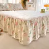 2025 Nuevo Juego de Falda de Cama de Algodón de Tres Piezas, Estilo Colcha de una Pieza, Sábana de Cama de Algodón Puro con Volantes, Falda Cubierta Envolvente para Cama Estilo Coreano