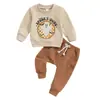 Comercio Transfronterizo en stock Halloween Otoño Nuevo Divertido Niños Fantasma Estampado de Letras Manga Larga Pantalones Conjunto de Dos Piezas