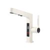 Torneira de cozinha retrátil cor Branco Leitoso, display digital doméstico, para bancada, torneira de lavatório quente e fria, lavatório de banheiro, alavanca única