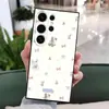 Oso Lindo con Lazo de Nudo Japonés y Coreano Más Vendido Funda de Teléfono de Dibujos Animados para Samsung S24Ultra S25 Funda Suave de Silicona Mate