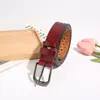 Cinturón de Cuero Genuino Hueco para Mujer, Cinturón Casual Versátil con Hebilla de Pin para Mujer, Estilo Simple para Jeans
