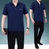 Traje Esportivo Casual para Homens de Meia-Idade e Idosos 2022 Verão Camiseta de Manga Curta Roupas Esportivas para Pai