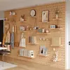 Tablero Perforado de Madera Maciza para Montar en la Pared, Estante de Almacenamiento para Entrada, Pared de Fondo, Tablero para Colgar, Estante de Exhibición