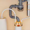 Salida de Desagüe para Fregadero de Cocina Conector de Tres Vías Tapón Sellador Anti-Olor para Lavabo de Verduras Tubería de Lavavajillas Purificador de Agua