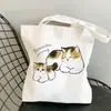 Comércio Exterior Mais Vendido Bolsa de Lona Estampada Gato Fofo Ciclismo Bolsa de Ombro Estudante Bolsa de Compras 0930-13