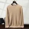 Suéter Pulôver Gola Redonda Flor Torcida Grossa Sete Fios Outono e Inverno Suéter Sete Fios Fio Duplo Mountain Cashmere Suéter Masculino Business Casual