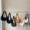 Bolso Cruzado de Hombro Único Casual Estilo Coreano Literario, Bolso de Nylon Plegado Tipo Dumpling de Ins, Bolso Cruzado de Lona con Cordón de Moda Trendy