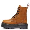 Botas de Motocicleta de 8 Ojales con Suela Gruesa de Primera Capa Transfronterizas para Mujer 1460 Cierre Lateral Rojo Crazy Horse Botines de Cuero Genuino Suela de Plataforma Ropa de Trabajo