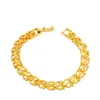 Pulsera de Hebilla Dorada Arena Vietnamita de un Solo Color por Dentro y por Fuera para Hombres y Mujeres Hebilla de Reloj que No se Desvanece Cadena de Tanque con Forma de Corazón Latón Chapado con Oro Real