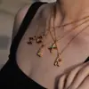Venta Caliente Transfronteriza Europea y Americana Acero Inoxidable 26 Colgante de Collar de Letra Cadena de Clavícula Cadena de Acero de Titanio Fabricante de Collares Venta al por Mayor 18K