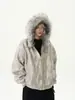 Explosiones de Año Nuevo Capucha con Talla Zushan Cuello Grande de Lana Ropa Acolchada de Algodón Chaqueta Acolchada de Algodón para Hombre Marca de Moda Tie-dye Grueso de Alta Gama Abrigo Cálido de Moda