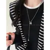 Colar de Prata Fofo de Pônei para Mulheres, Design de Nicho Outono e Inverno, Corrente Longa para Suéter, Acessório de Pescoço Moderno e Versátil