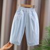 Calças para Bebês Meninas, Calças Retas Finas de Verão, Novo Estilo para Bebês e Crianças Pequenas, Calças Casuais para Meninas, Calças com Ar Condicionado para Uso Externo, Modernas