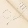 Set de Tres Piezas de Collar, Aretes y Pulsera de Perlas con Diseño de Espiga de Trigo de Nicho, Estilo Fresco, Joyería Sencilla para Celebridades de Internet