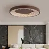 Luminária de Teto Redonda Moderna Medieval Minimalista Luxo Leve para Sala de Estar Cor de Noz Lâmpadas de Alto Padrão para Quarto Estudo