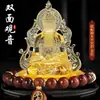 Nuevo Adorno de Coche con Vidrio para Consola Central Guanyin Interior del Coche Escritorio Frontal Perfume Bodhisattva Guanyin de Doble Cara Decoración de Instalación Segura