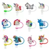 Cubierta de Popote de Silicona de Unicornio de Dibujos Animados Forma de Caballo Pequeño Compatible con Botella de Agua Stanley Tapa de Popote a Prueba de Polvo y Manchas