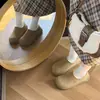 Pacote mensal de inverno desgaste no calcanhar quente espesso estilo coreano sapatos de algodão sapatos de algodão com veludo batatazinha moda caseira pacote de calcanhar externo confortável feminino