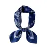 Pañuelo cuadrado de seda estilo europeo y americano 70 cm banda para el cabello artística estampada de anacardo vintage conjunto con pañuelo decorativo